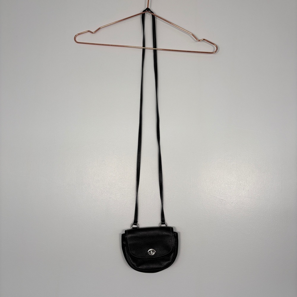 Coach Women Park Mini Crossbody Bag Small Black Penny Leather Turnlock Flap